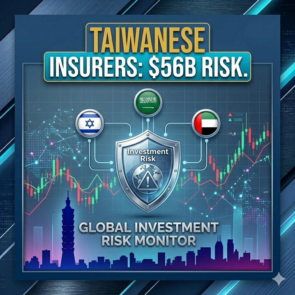 Taiwan Insurance Risks rise as $56 billion in Middle East assets face valuation pressure. S&P warns of capital buffer strain amid regional conflict volatility.