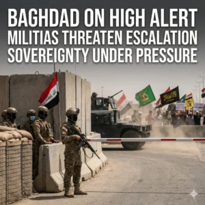 Prime Minister Sudani struggles as Iraqi factions escalate threats following fatal strikes. Baghdad faces record tension in a regional war.