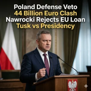 The Poland Defense Funding Crisis escalates as President Nawrocki vetoes a 44 billion euro EU plan. Discover the risks to national security and sovereignty.