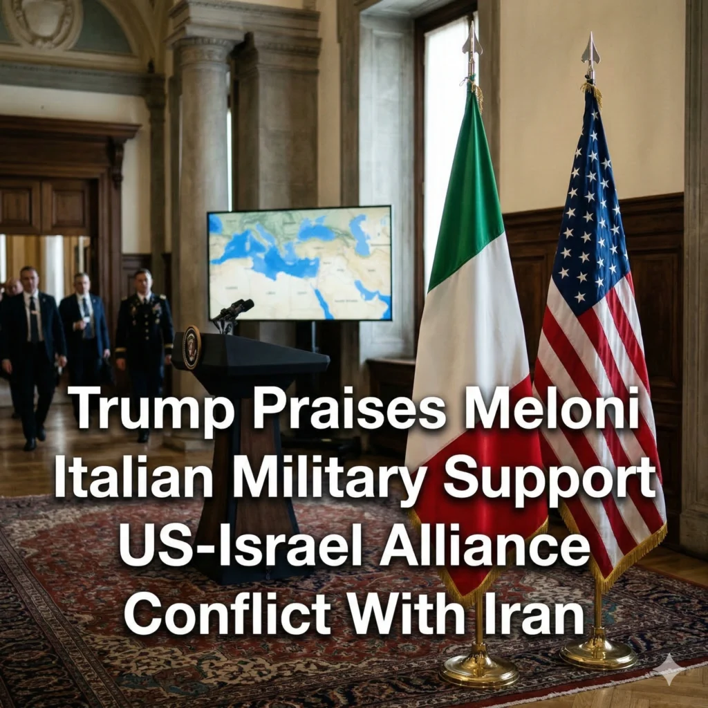 President Trump praises PM Meloni as Italy sends air-defense aid to help US and Israel against Iran. Discover how the Trump Meloni Italy Iran alliance grows.