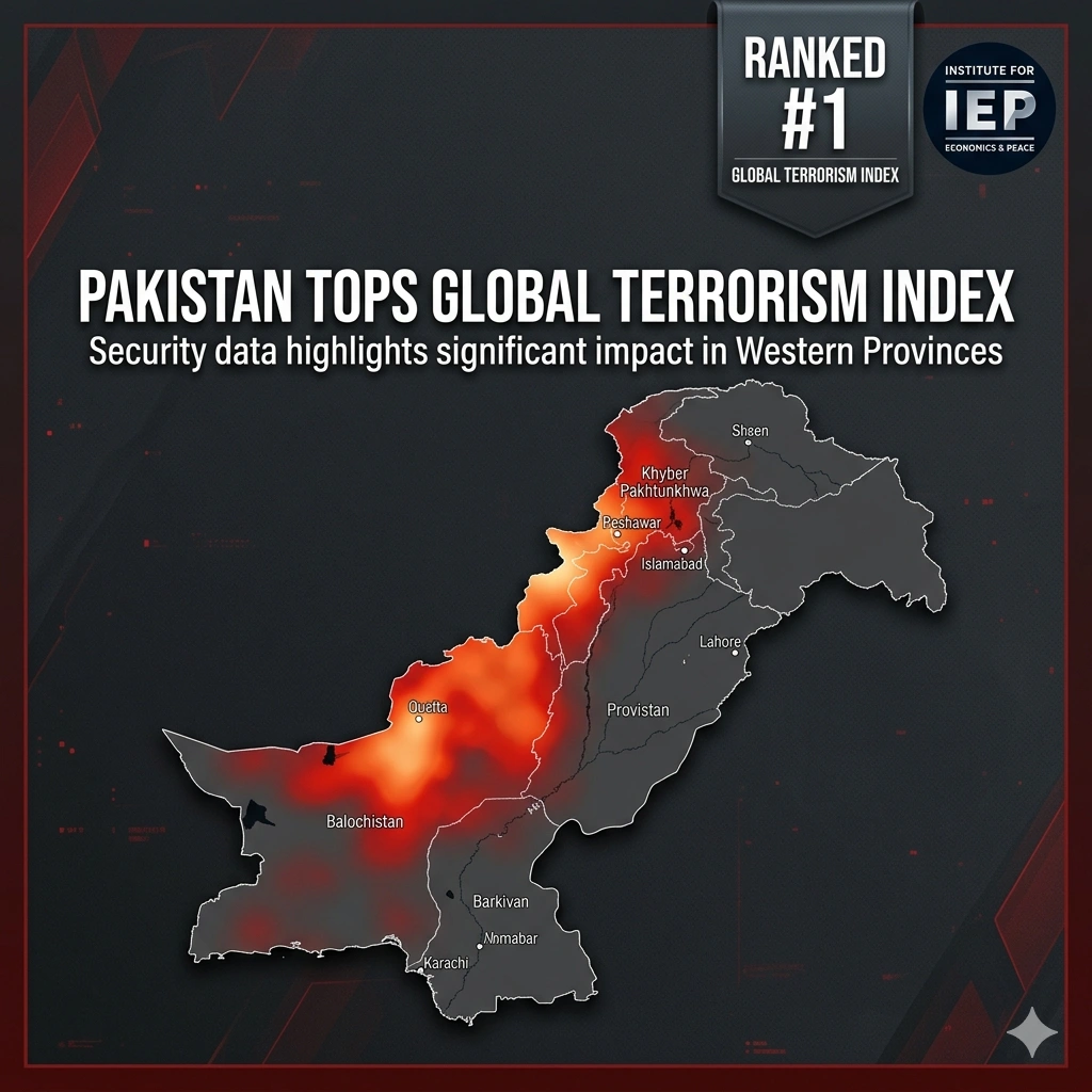 Pakistan ranks 1st in the 2026 Pakistan Global Terrorism Index with 1,139 deaths. Explore the surge in TTP and BLA attacks and the rise in hostage-taking.