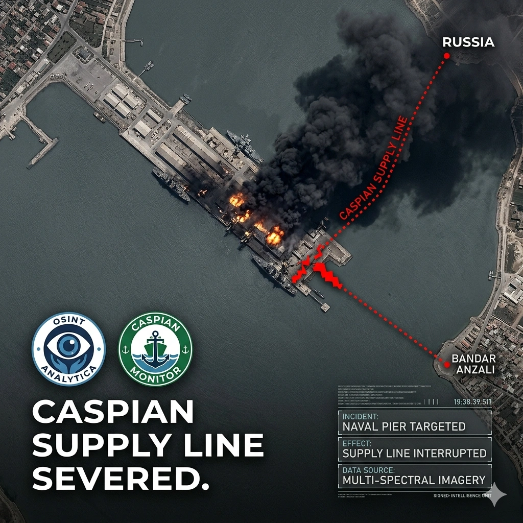 The Caspian Sea naval strike by Israel targeted an Iranian naval outpost in Bandar Anzali. Learn how this first-ever attack disrupts the Russia-Iran drone route.