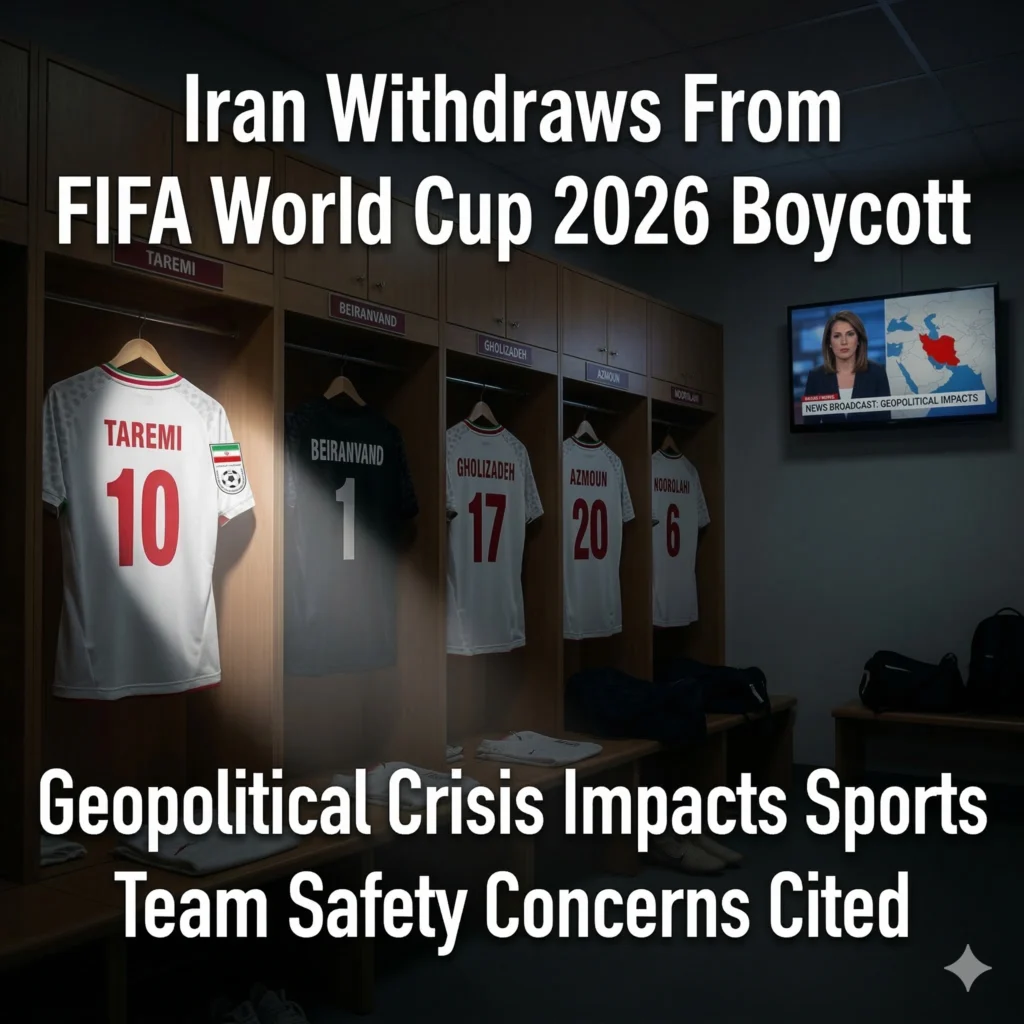 Iran World Cup Withdrawal confirmed for 2026. Sports Minister cites the death of Supreme Leader Khamenei and regional conflict as reasons for pulling out.