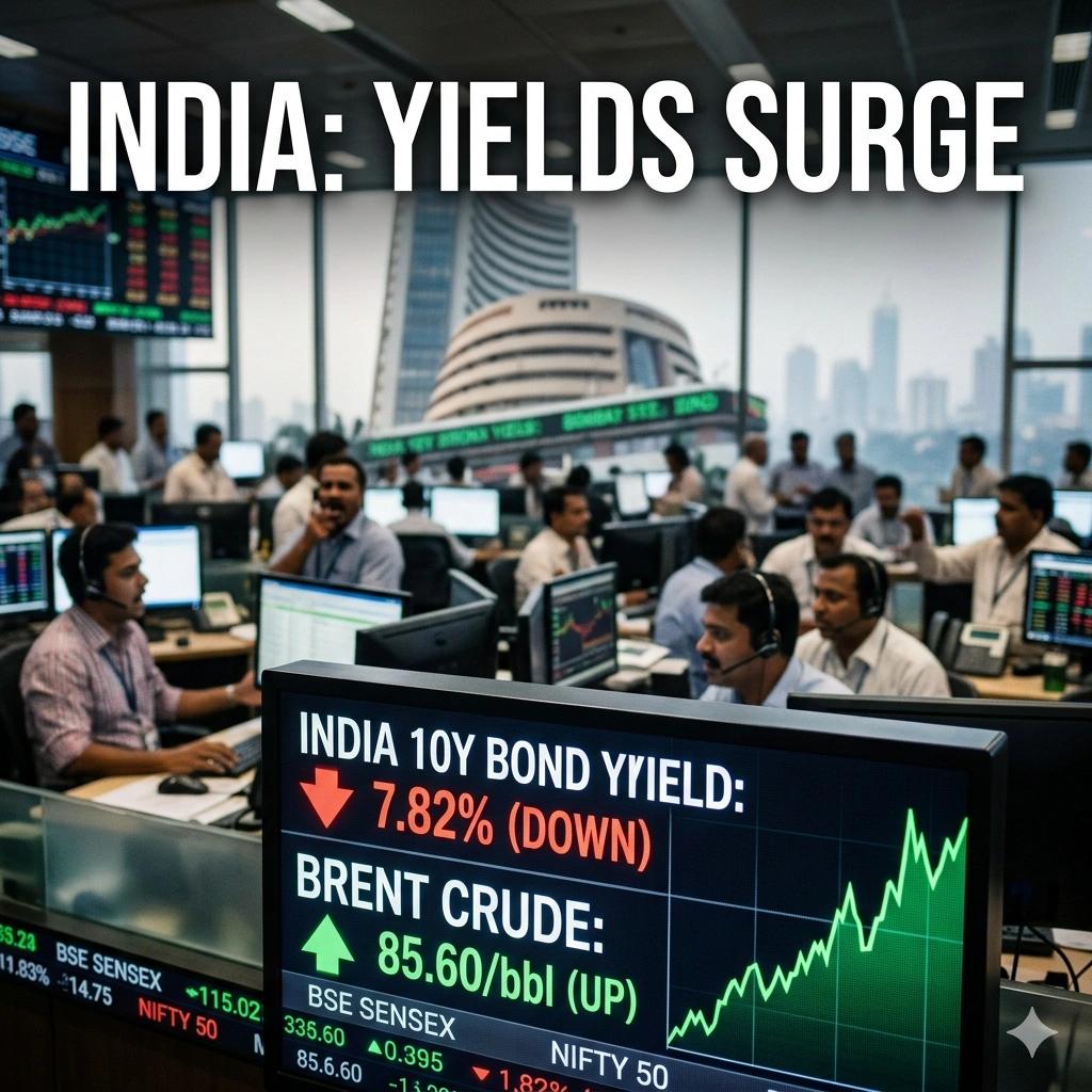 Indian bond yields hit a four-year quarterly high as Middle East conflict spikes oil. Discover how the 10-year yield reflects rising inflation and debt costs.
