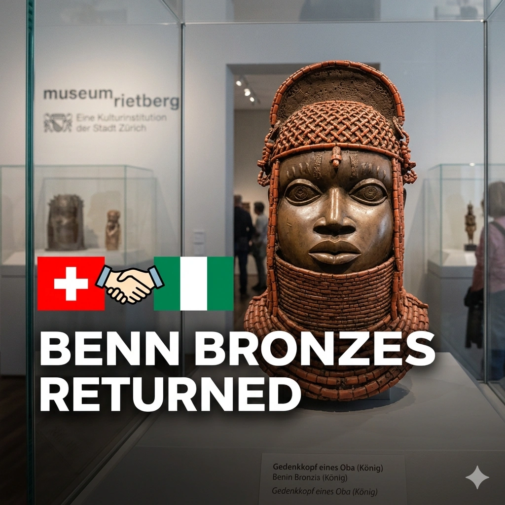 Zurich’s Benin Bronze Return sees 11 artifacts transferred to Nigeria, marking a record move for cultural justice and record colonial restitution in 2026.