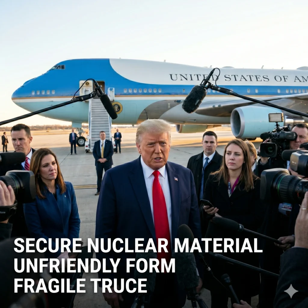 Trump Warns Iran of unfriendly measures to secure nuclear material. Read about the Islamabad summit, the naval blockade, and the fragile ceasefire.