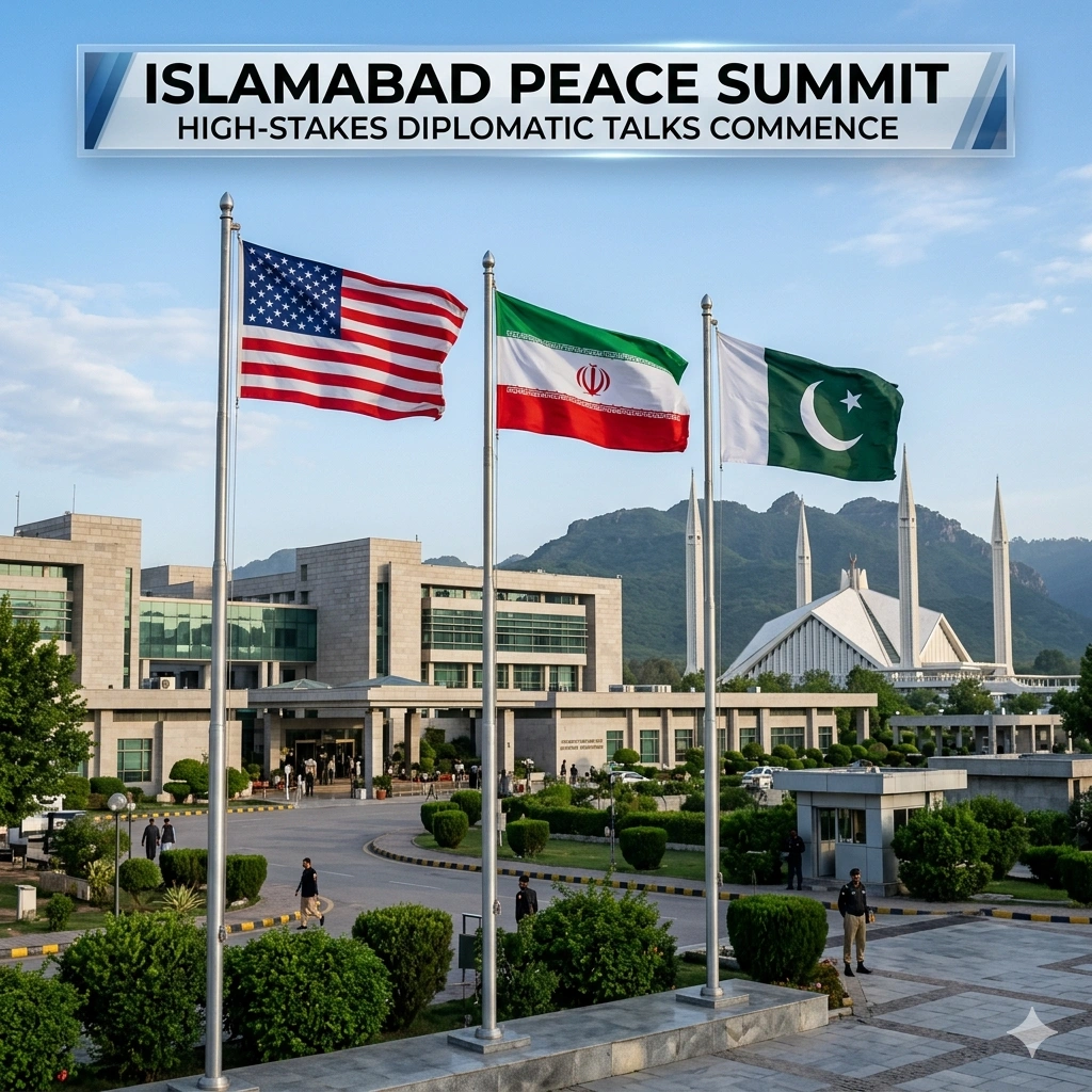Islamabad Peace Talks begin this Friday as the U.S. and Iran meet to finalize a record peace deal. Trump pauses strikes while the Strait of Hormuz reopens.