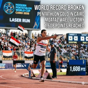 Egyptian Champion Moataz Wael breaks the world record with 1,608 points at the Cairo World Cup. See how he won gold in this historic 2026 athletic milestone.