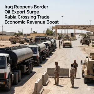 Military vehicles at border crossing