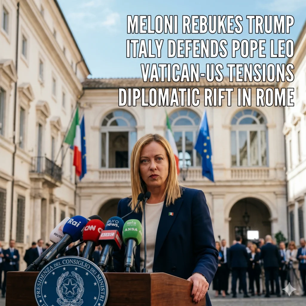 Meloni Rebukes President Trump after his attack on Pope Leo. Discover how Italy is reacting to this 2026 crisis and what it means for the U.S.-Italy alliance.
