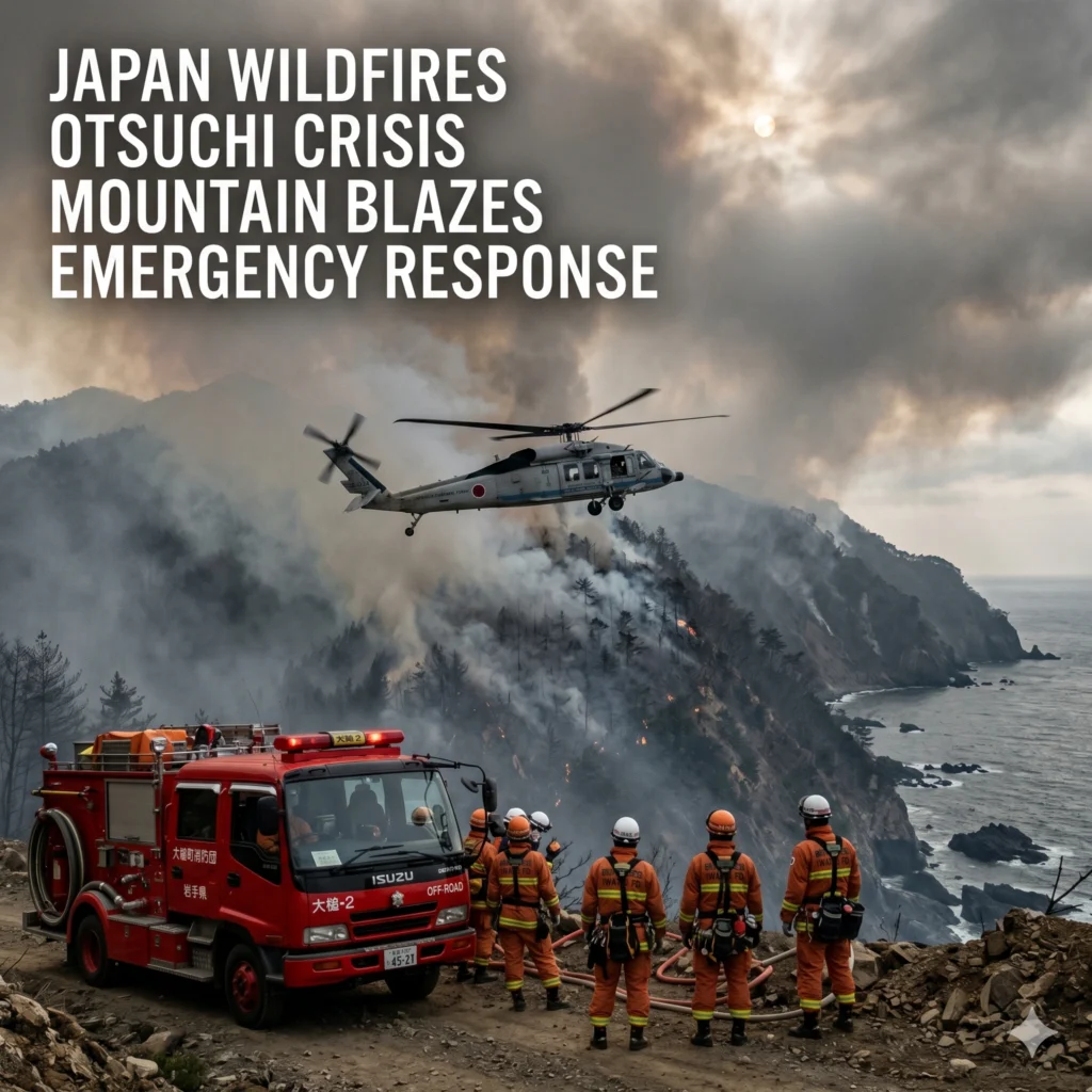 Japan Mountain Blazes trigger a massive military response as 1,500 heroes fight to save Otsuchi from a record wildfire crisis. Stay updated on the 2026 risk.