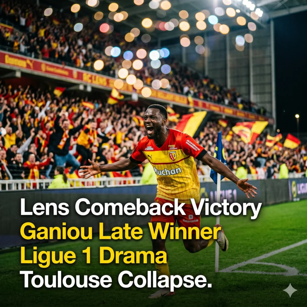 The Ismaelo Ganiou victory completes a shocking 3-2 comeback for Lens against Toulouse. Read about the red card drama and the last-minute winner in Ligue 1.