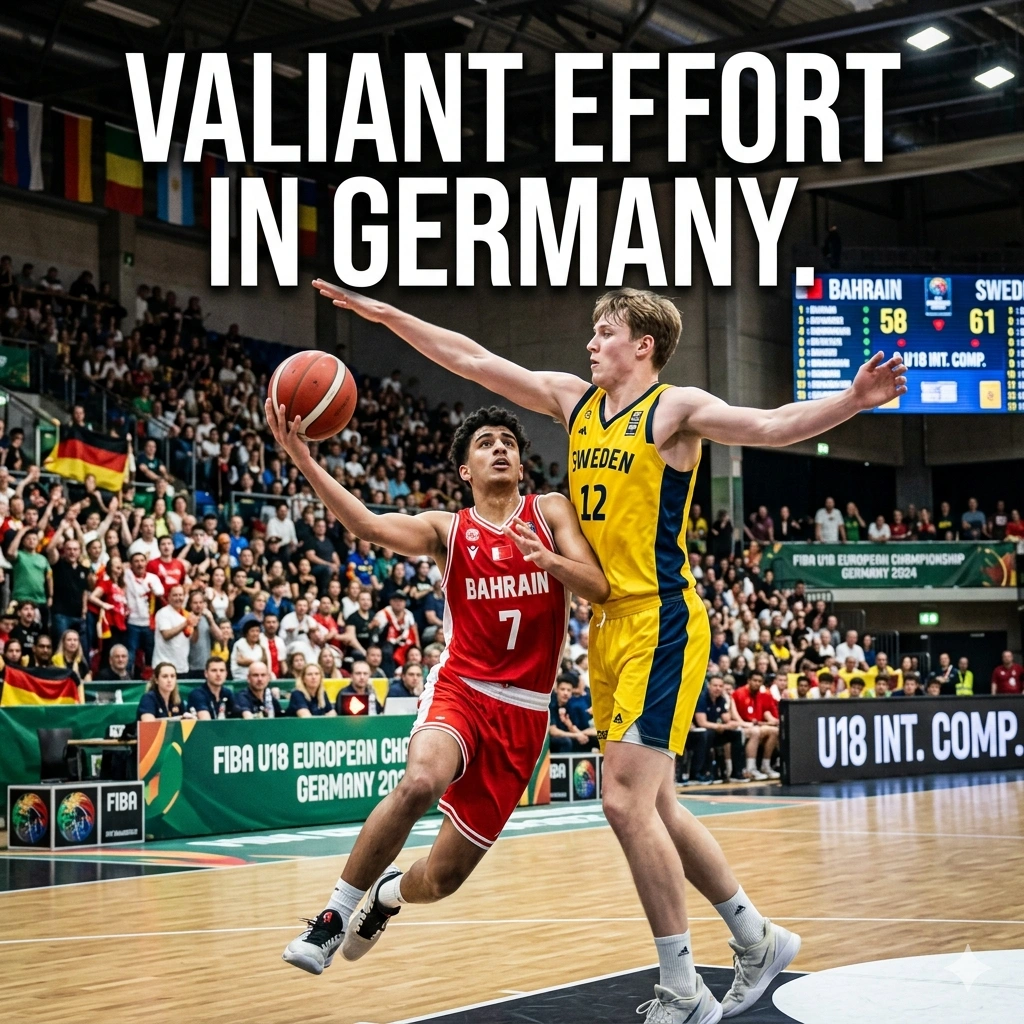 Bahrain’s Youth Basketball Team showed massive resilience during a tough 101-70 loss to Sweden at the 2026 Albert Schweitzer Tournament in Germany.