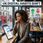 UK Social Media Trends show AI usage doubling to 54% as public posting drops to 49%. Explore the shift to passive digital participation and privacy in 2026.