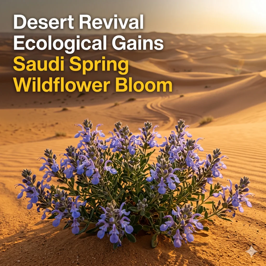 Saudi Arabia Wildflower Blooms transform the northern desert into a violet paradise. Discover how conservation efforts are reviving soil health and biodiversity.