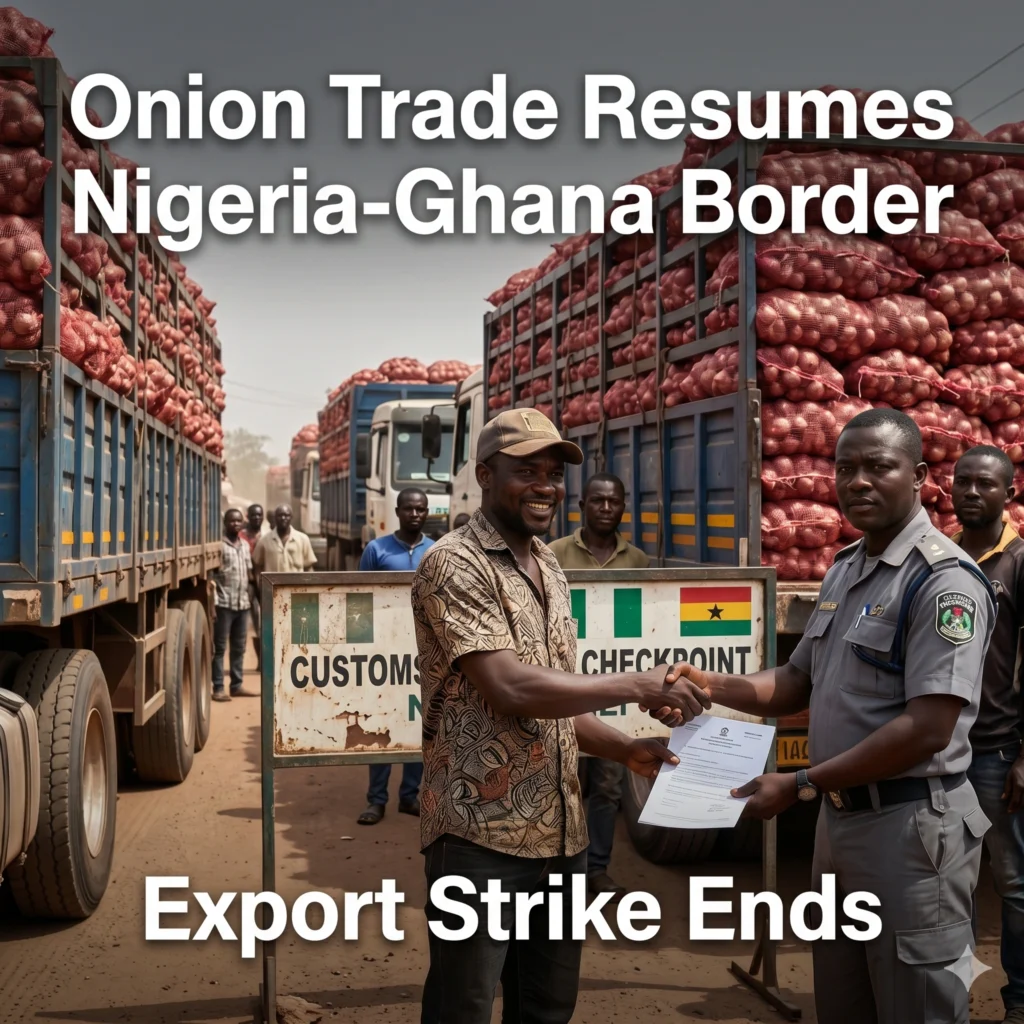 Nigeria and Ghana restore the cross-border onion trade after a 5-day strike. Discover how diplomatic success and new security measures boosted regional supply.