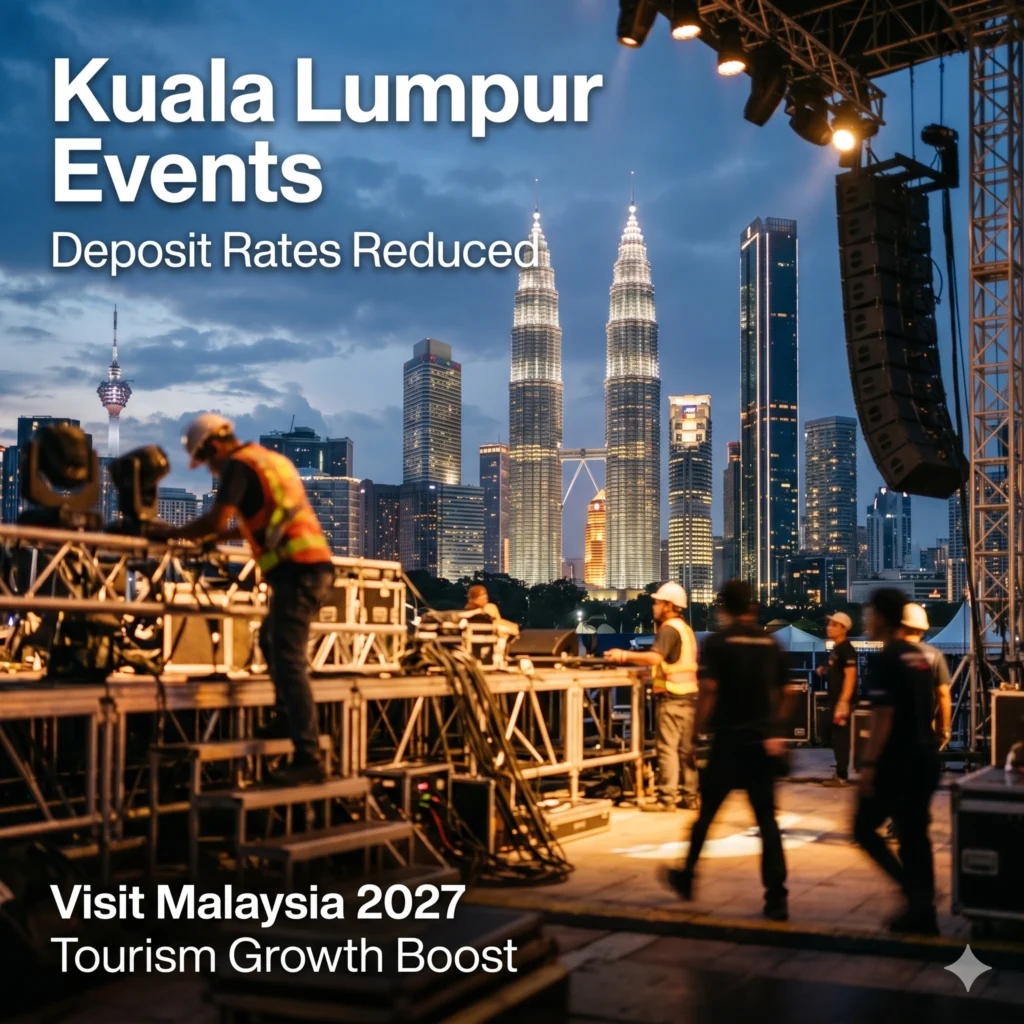 Kuala Lumpur City Hall reduces security deposit rates for concerts and arts events to boost tourism through 2027. Save RM22,000 on foreign artist deposits now.