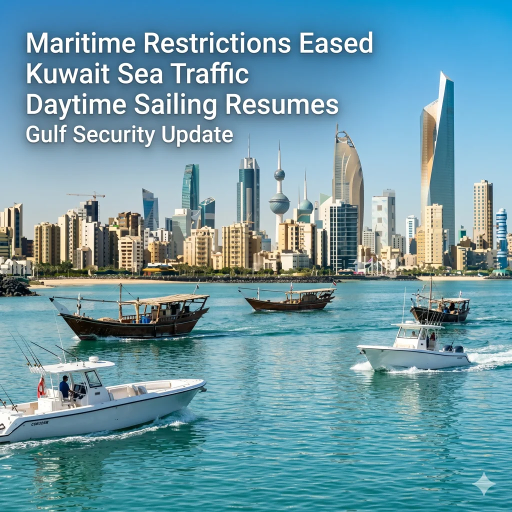 Kuwait officially eases Maritime Restrictions starting Friday. Fishing and recreational boats can sail from 6 AM to 6 PM following the US-Iran ceasefire.