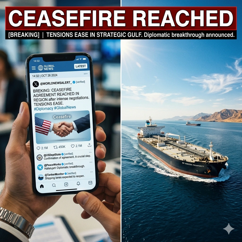 U.S.-Iran Peace Agreement is reached as Trump secures a 14-day ceasefire. Markets rally while Iran reopens the Strait of Hormuz after intense global pressure.