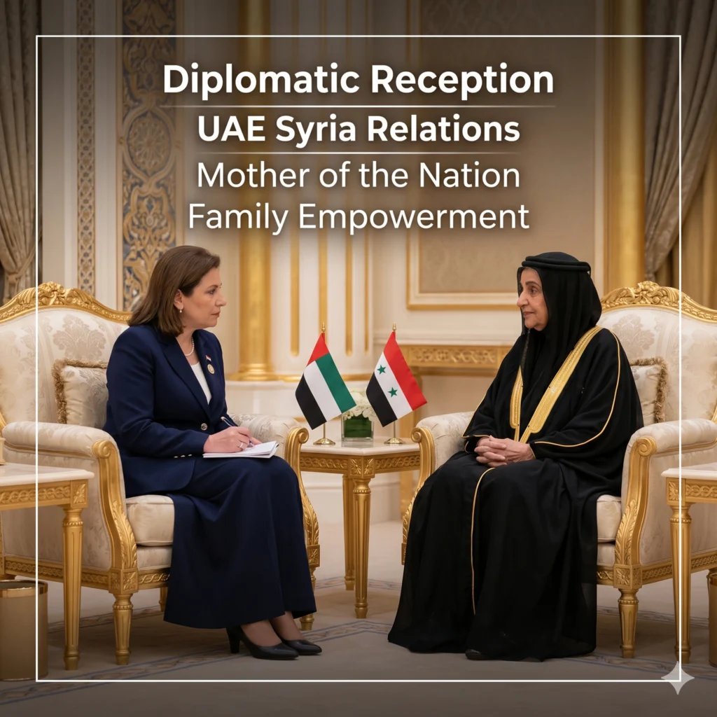 H.H. Sheikha Fatima discusses Impactful Community Initiatives with Widad Al Khaled in Abu Dhabi. Learn how the UAE is helping Syria empower families in 2026.