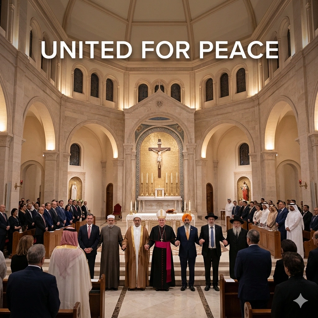 The Bahrain Interfaith Peace Vigil saw 1,300 leaders unite for peace at Our Lady of Arabia. A historic event celebrating regional stability and coexistence.
