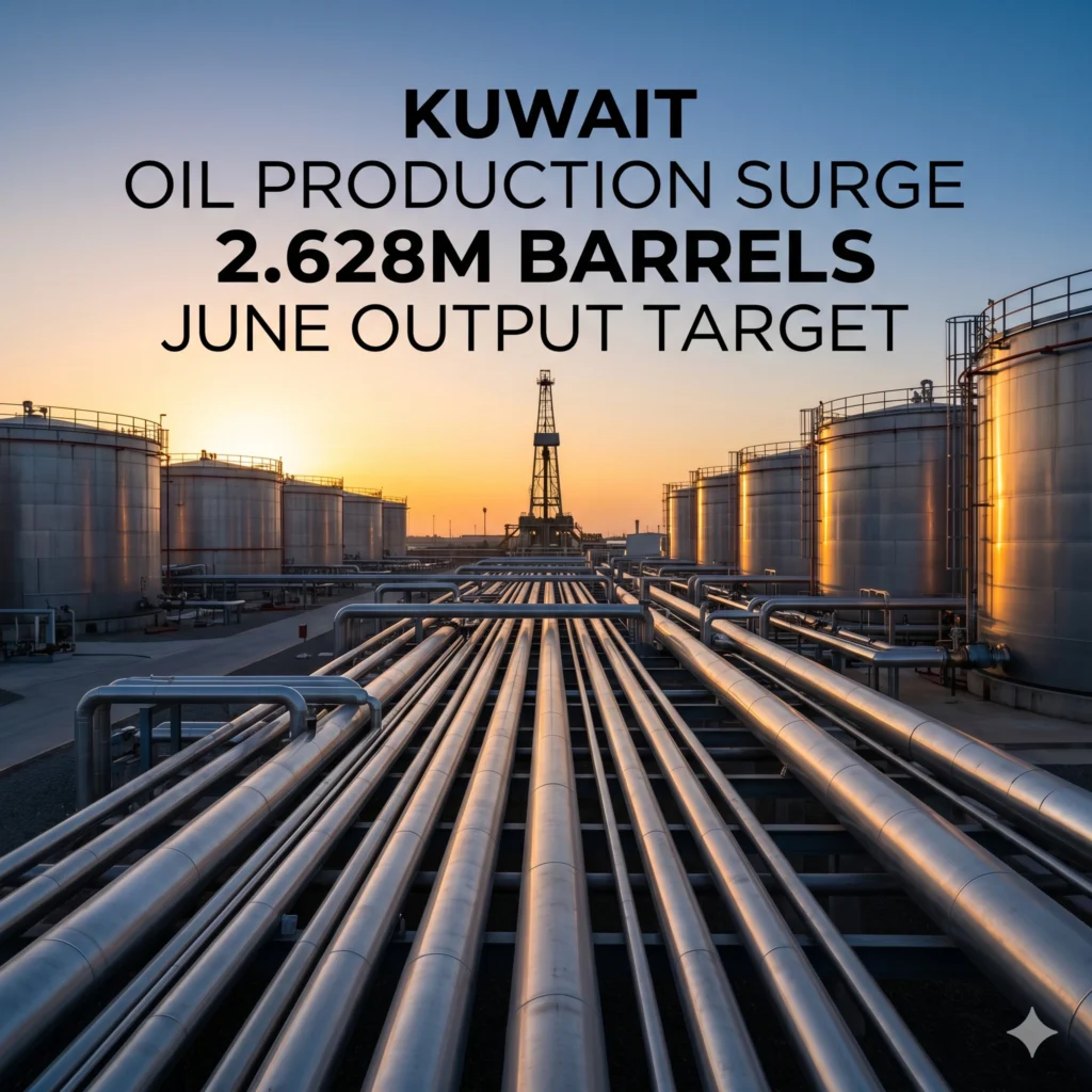 Kuwait oil production will rise to 2.628 million barrels in June 2026. Discover how this record boost impacts global markets and Opec+ supply targets today.